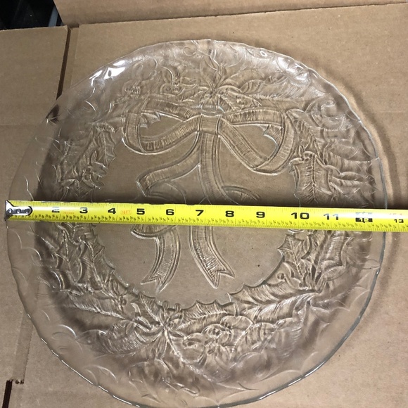 🎄SALE Holiday Christmas Cookie Tray, pressed glass, Vintage - Picture 6 of 7